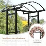 Lauko sūpynės su pavėsine ir augalų atramomis (Juoda)