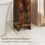 Kompaktiška vonios spintelė su atvirais skyriais (Ruda)