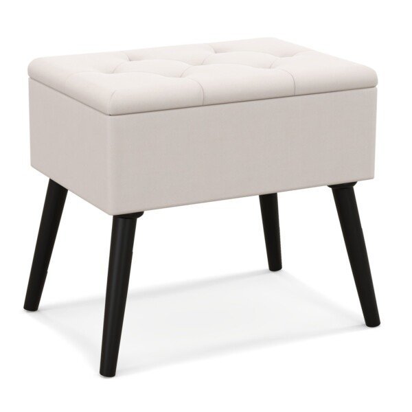 Apdailos taburetė su daiktadėže ir minkšta sėdyne (Smėlio)