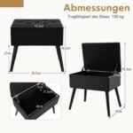 Apdarytas pufas su daiktadėže juodas (Juoda)