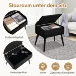 Apdarytas pufas su daiktadėže juodas (Juoda)