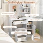 Tualetinis staliukas su veidrodžiu ir apšvietimu (Balta)