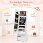 Vaikiška juvelyrikos spintelė su visu veidrodžiu (Balta)