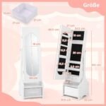 Vaikiška juvelyrikos spintelė su visu veidrodžiu (Balta)