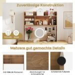 Stalinis 3 pakopų organizatorius su 6 lentynomis (Natūrali)