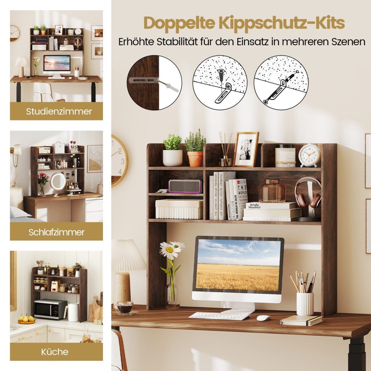 Stalinė 6 skyrių lentyna (Ruda)