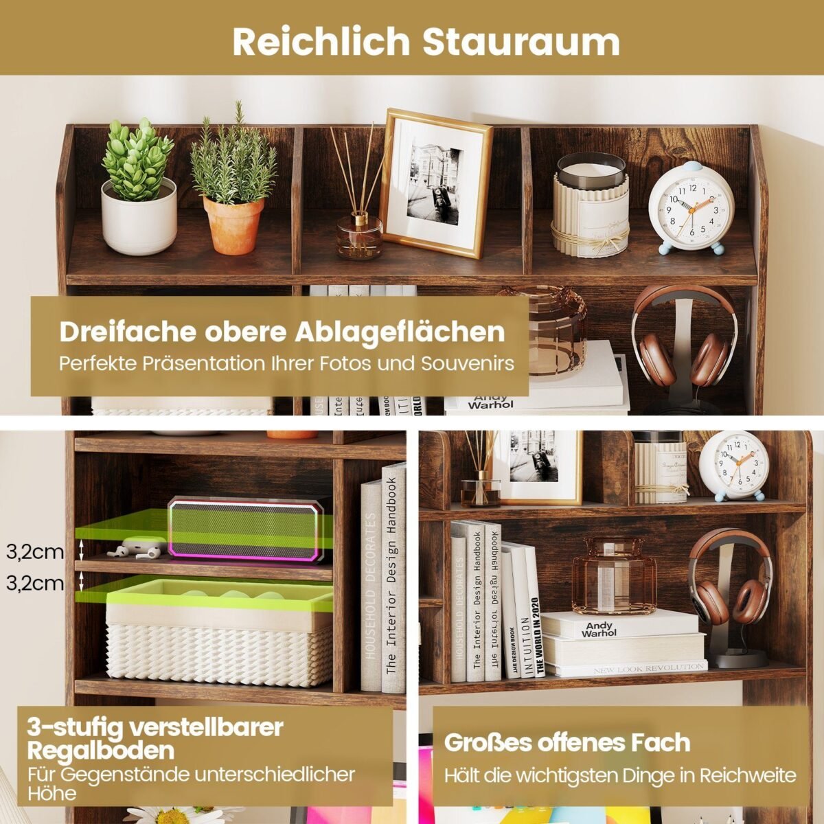 Stalinė 6 skyrių lentyna (Ruda)