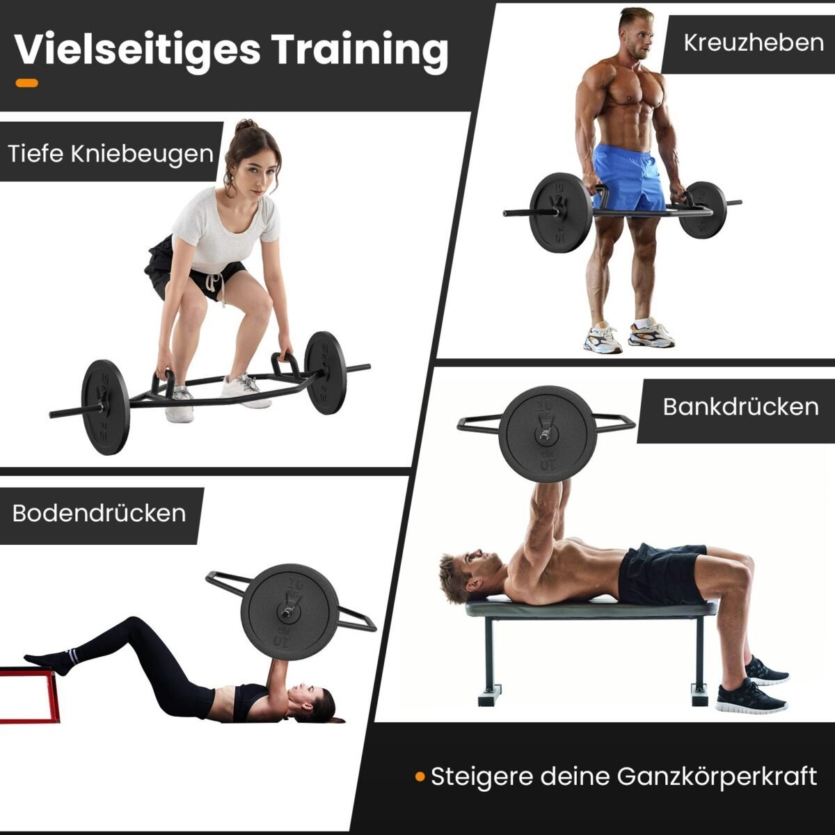 Šešiakampis štangos stovas su apkrova iki 226 kg (Juoda)