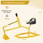 Vaikiškas ekskavatorius su pasukama sėdyne ir šaukto valdymu (Geltona)