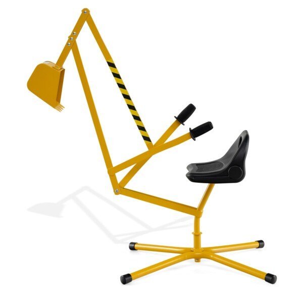 Žaislinis ekskavatorius su pasukama sėdyne ir rankiniu valdymu (Geltona)