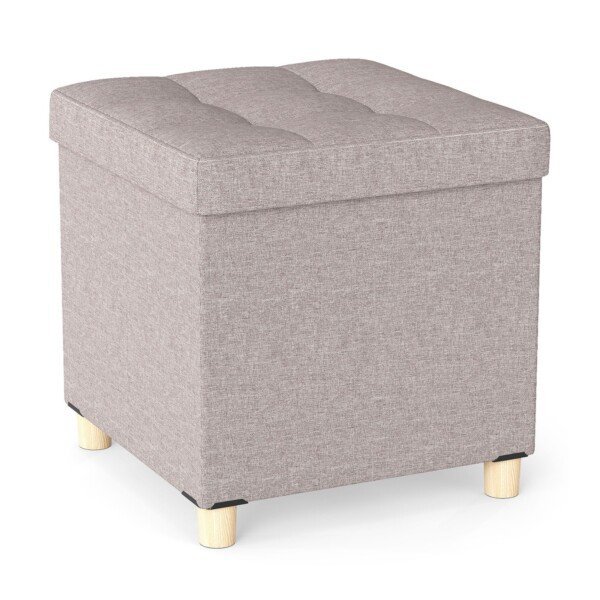 Siauras daiktų laikymo pufas (Smėlio)