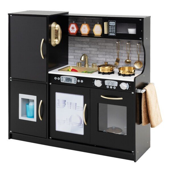Vaikiška virtuvėlė su priedais ir lenta (Juoda)