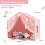 Žaidimų palapinė su dvigubomis užuolaidomis ir girlianda (Rožinė)