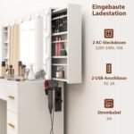 Kompaktiškas makiažo staliukas su 7 stalčiais ir LED apšvietimu