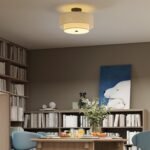 Lubinis šviestuvas su dvigubais lininiais gaubtais