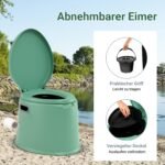 Nešiojamas kempingo tualetas: 200 kg talpa nuimamas bakelis (Žalia)