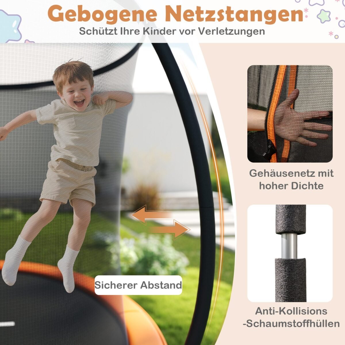 Lauko batutas su kopėčiomis 305 cm (Oranžinė)