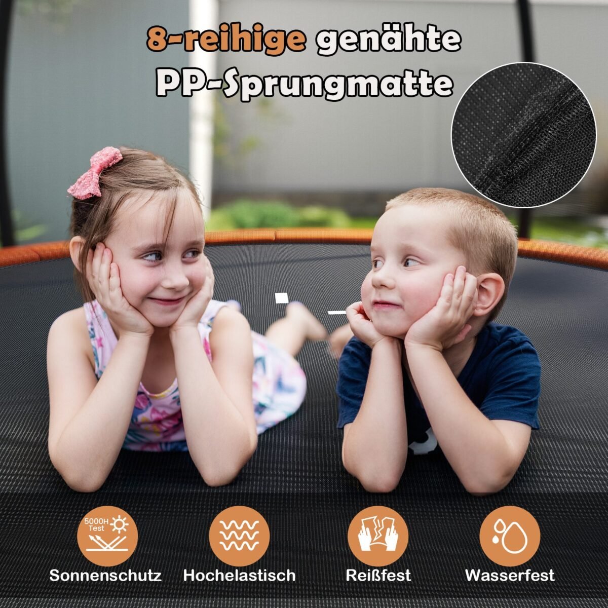 Lauko batutas su kopėčiomis 305 cm (Oranžinė)