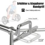 Šešiakampė hantelio štanga su sulankstomomis rankenomis ir dviem spyruokliniais užspaudėjais (Sidabrinė)