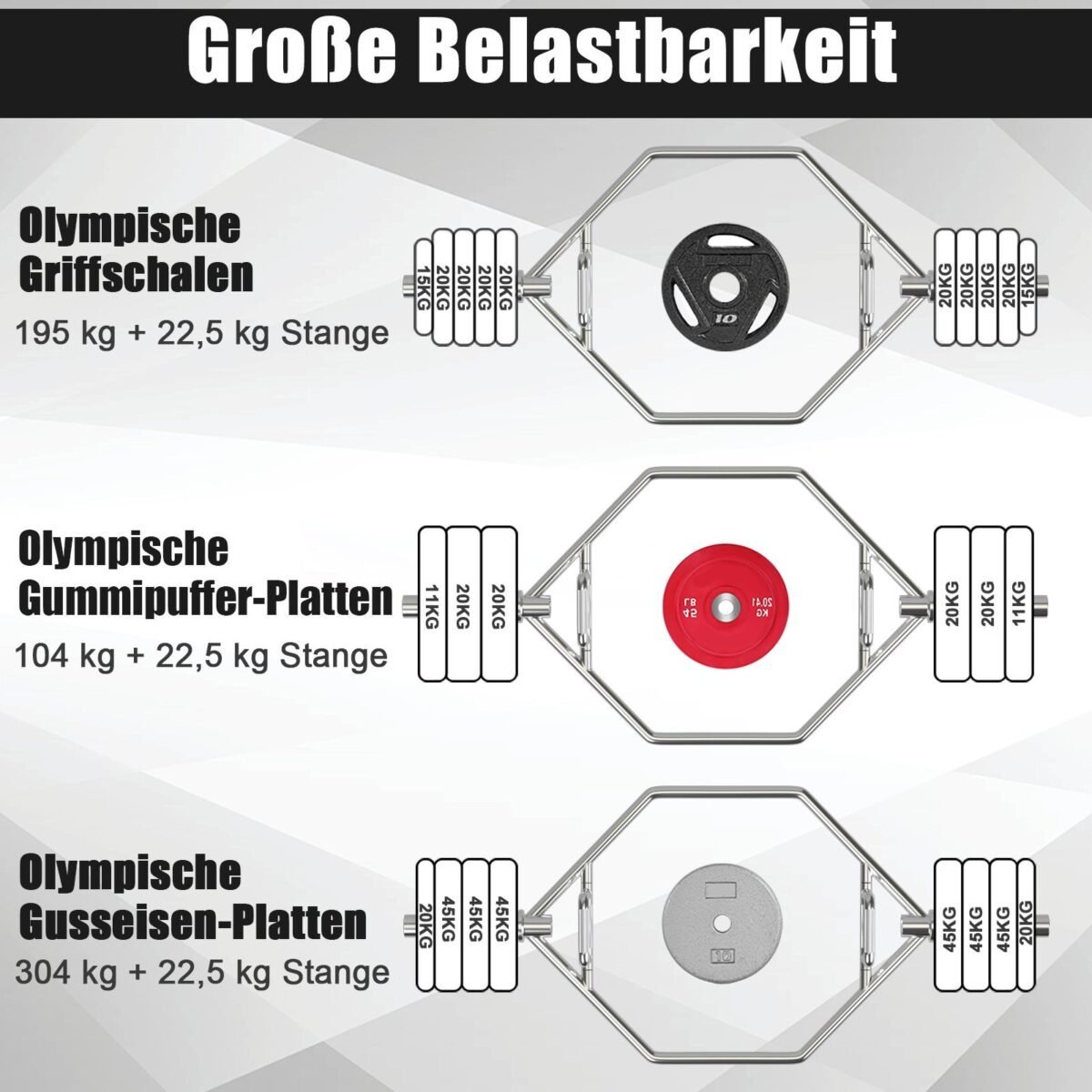 Šešiakampė hantelio štanga su sulankstomomis rankenomis ir dviem spyruokliniais užspaudėjais (Sidabrinė)