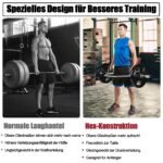 Šešiakampė hantelio štanga su sulankstomomis rankenomis ir dviem spyruokliniais užspaudėjais (Sidabrinė)