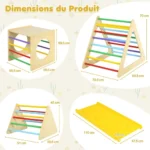 Medinis 5-in-1 Montessori žaidimų aikštelės rinkinys su čiuožykla (Natūrali)