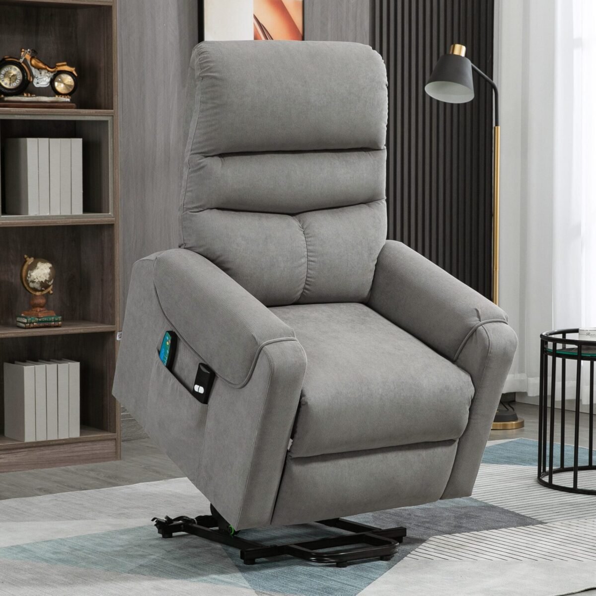 Elektrinis pakeliamas relaksacinis krėslas su masažo ir šildymo funkcija