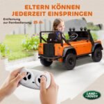 Vaikiškas Land Rover licencijuotas elektromobilis su nuotoliniu valdymu