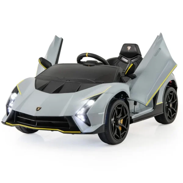 Elektrinis Lamborghini automobilis vaikams su nuotolinio valdymo pulteliu ir LED apšvietimu (Pilka)