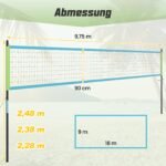 Reguliuojamo aukščio lauko tinklinio tinklas (Žalia)