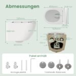 Keraminis pakabinamas unitazas su dviguba nuleidimo sistema ir švelniu uždarymu (Balta)