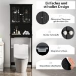 Vonios spintelė virš unitazo su trimis lentynomis (Juoda)