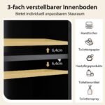 Vonios spintelė virš unitazo su trimis lentynomis (Juoda)