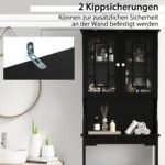 Vonios spintelė virš unitazo su trimis lentynomis (Juoda)