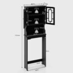 Vonios spintelė virš unitazo su trimis lentynomis (Juoda)