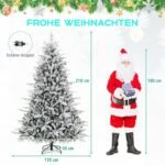 218 cm aukščio dirbtinė eglutė su LED apšvietimu ir baltu pūku (Balta)