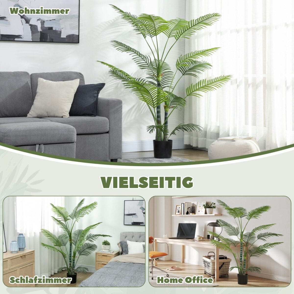 175 cm aukščio dirbtinė palmė vidui ir laukui