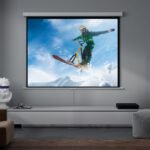Projekcinis ekranas 84 colių (4:3), 4K Ultra HD su automatiniu aukščio reguliavimu