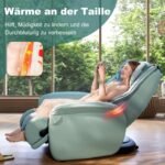 Zero Gravity masažinis krėslas su SL tipo bėgiais ir nugaros šildymu (Žalia)