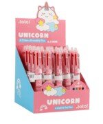 25 vnt. ištrinamų gelinių rašiklių „Vienaragis“, 4 spalvų, 0.5mm, su stendu