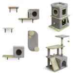 3-in-1 Kačių aktyvumo kompleksas su nameliu ir braižymo stovu (Pilka)