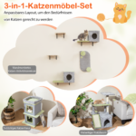 3-in-1 Kačių aktyvumo kompleksas su nameliu ir braižymo stovu (Pilka)