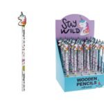 36 mediniai pieštukai su vienaragiais stende