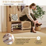 4-in-1 drabužinė su suoliuku ir stalčiais (Natūrali)