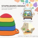 5 dalių vaikų balansavimo akmenų rinkinys, neslystantys ir sukraunami