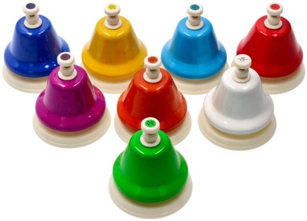 8 metalinių muzikinių varpelių rinkinys