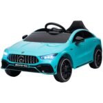 Mercedes-Benz AMG CLA 45 licencijuotas vaikiškas elektromobilis su nuotoliniu valdymu ir transportavimo ratukais