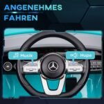 Mercedes-Benz AMG CLA 45 licencijuotas vaikų elektromobilis su nuotoliniu valdymu ir transportavimo ratukais