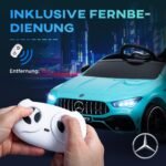 Mercedes-Benz AMG CLA 45 licencijuotas vaikų elektromobilis su nuotoliniu valdymu ir transportavimo ratukais