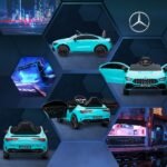 Mercedes-Benz AMG CLA 45 licencijuotas vaikų elektromobilis su nuotoliniu valdymu ir transportavimo ratukais